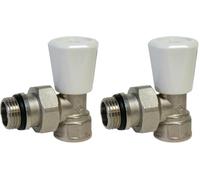 SOMATHERM FOR YOU, Robinet de radiateur équerre 1/2" nickelé, simple réglage, tête manuelle pour température ambiante, étanchéité par joint torique, pression 10 bars, installation facile (Lot de 2)