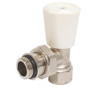 Somatherm - Robinet de radiateur équerre Simple réglage 3/8" nickelé, tête manuelle, 100°C max