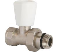 SOMATHERM FOR YOU, Robinet de radiateur manuel droit 15/21 en laiton nickelé, raccordement 1/2", compatible avec tous les radiateurs, installation murale ou en plinthe, gris/argent (Lot de 5)