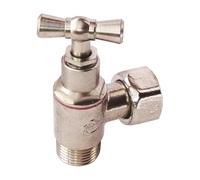 SOMATHERM FOR YOU, Robinet de WC équerre en laiton nickelé M12/17 avec écrou tournant 12/17, fermeture à potence, presse-étoupe, pour un remplissage rapide et étanchéité optimale