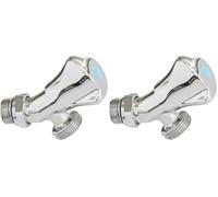 SOMATHERM FOR YOU, Robinet orientable auto-étanche à clapet pour machine à laver, entrée M1/2", sortie M3/4", laiton chromé, installation facile, système d'orientation breveté, norme ACS (Lot de 2)