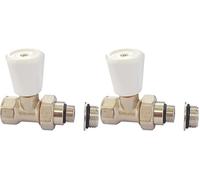 SOMATHERM FOR YOU, Robinet simple réglage nickelé droit universel 3/8 ou 1/2, kit complet pour chauffage, facile à installer, durable et élégant, idéal pour salle de bain ou cuisine (Lot de 2)