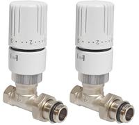 SOMATHERM FOR YOU, Robinet thermostatique droit 1/2" M30x15, réglable de 5 à 29°C, étanchéité parfaite avec joint torique, compatible avec radiateurs 15/21, installation en plinthe (Lot de 2)