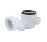 SOMATHERM FOR YOU, Siphon extra-plat 64 mm, gain de place, orientable 360°, nettoyage facile, compatible tous types de bondes, idéal PMR, anti-odeur, débit optimal 12 L/min