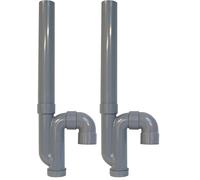 SOMATHERM FOR YOU, Siphon universel d'évacuation pour machine à laver et lave-vaisselle, sortie verticale 40 mm, en ABS recyclable, avec bouchon de dégorgement, compact et pratique (Lot de 2)