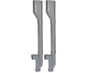 SOMATHERM FOR YOU, Siphon universel d'évacuation pour machine à laver, sortie horizontale 40 mm, modèle compact avec entonnoir double, compatible avec toutes les évacuations (Lot de 2)