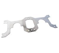 SOMATHERM FOR YOU, Support en acier inox pour boîtier à encastrer, entraxe 155 mm, idéal pour coquilles de coude sanitaire, fixation sécurisée, design gris/argent, durable et robuste