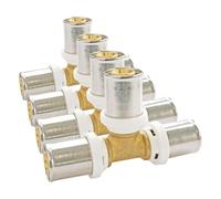 SOMATHERM FOR YOU, Té à sertir pour tube multicouche Ø16 - Raccordement facile et rapide, compatible avec profils U, H, TH - Norme NF 545 - Sécurité d'étanchéité et contrôle visuel