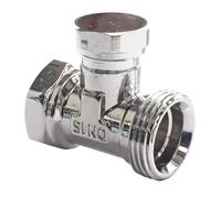 SOMATHERM FOR YOU, Té de réglage chromé à visser MF1/2 (15x21) pour radiateurs, kit de fixation complet avec 3 fixations, vis et chevilles, en laiton nickelé, durable et résistant