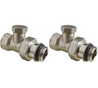 SOMATHERM FOR YOU, Té de réglage nickelé 15/21 pour radiateurs, autoétanche avec joint torique intégré, compatible avec tous les radiateurs à orifice 15/21, gris/argent (Lot de 2)