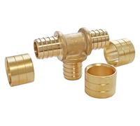 SOMATHERM FOR YOU, Té égal à glissement pour tube PER Ø16 mm - Sachet de 2 pièces - Raccordement facile et rapide - Norme NF 545 - Applications chauffage et sanitaire - Pression max 10 bars