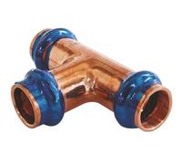 SOMATHERM FOR YOU, Té égal cuivre à sertir FFF Ø14, raccord indémontable conforme EN1057, pression max 16 bars, température max 95°C, témoin de sertissage, joint étanchéité EPDM