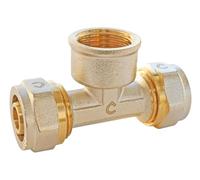 SOMATHERM FOR YOU, Té femelle à compression pour tube multicouche Ø20 mm, femelle 15/21, installation facile sans outil, idéal pour chauffage et sanitaire, étanchéité garantie