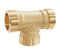 SOMATHERM FOR YOU, Té laiton à visser triple mâle 20/27 - Sachet de 2 pièces - Raccord plomberie pour eau chaude/froide - Compatible avec tous raccords laiton filetés