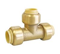 SOMATHERM FOR YOU, Té laiton égal à clipser pour tubes cuivre, PER ou multicouche Ø14 mm, installation rapide et facile, raccord démontable, durable, pression max 4 bars, température max 90°C