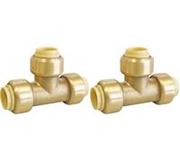 SOMATHERM FOR YOU, Té laiton égal à clipser pour tubes cuivre, PER ou multicouche Ø16 mm, installation rapide et facile, raccord démontable, durable, pression max 4 bars, température max 90°C