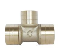 SOMATHERM FOR YOU, Té réduit à glissement PER Ø16-Ø12-Ø16, facile à poser, résistant à la corrosion, corps en laiton, compatible tubes PER, pression max 10 bars, température 5°C à 90°C