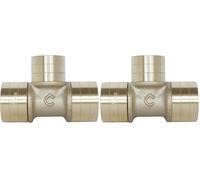 SOMATHERM FOR YOU, Té réduit à glissement PER Ø16-Ø12-Ø16, facile à poser, résistant à la corrosion, corps en laiton, compatible tubes PER, pression max 10 bars, température 5°C à 90°C (Lot de 2)
