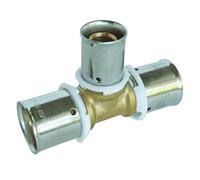 SOMATHERM FOR YOU, Té réduit à sertir PER Ø20-Ø16-Ø20, compatible avec profils mâchoire H, U, RF Installation rapide, résistant à la corrosion, pression max 10 bars, norme NF