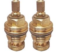 SOMATHERM FOR YOU, Tête de robinet compatible 20 crans M15/21, vis de croisillon M4, pour eau chaude et froide, idéale pour robinetterie sanitaire, couleur jaune (Lot de 2)