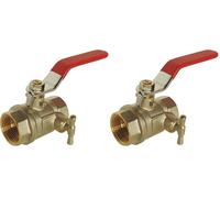 SOMATHERM FOR YOU, Vanne à sphère à purge double femelle 15/21, poignée plate réversible, passage intégral pour débit optimal, étanchéité renforcée, idéale pour eau chaude/froide (Lot de 2)