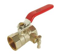 SOMATHERM FOR YOU, Vanne à sphère Double Femelle 1/2" à purge, PN 16, en laiton CW617N, idéale pour eau chaude/froide, chauffage, arrosage, avec garantie 3 ans et double joints toriques