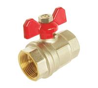 SOMATHERM FOR YOU - Vanne à sphère - double Femelle 20/27 - Manette papillon - Débit d'eau optimal avec le passage intégral - Etanchéité par joints toriques