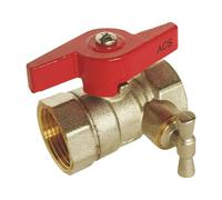 SOMATHERM FOR YOU, Vanne à sphère Double Femelle 3/4" à purge, manette papillon, corps laiton CW617N, étanchéité double joints toriques, pression PN 16, idéale pour eau chaude/froide