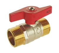 SOMATHERM FOR YOU, Vanne à sphère Double Mâle 3/4" - Manette papillon - PN 16 - Étanchéité par double joints toriques - Corps en laiton CW617N - Résistante à 90°C - Garantie 3 ans