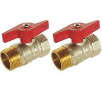 SOMATHERM FOR YOU, Vanne à sphère Mâle Femelle 1/2" - Manette papillon - PN 16 - Étanchéité double joints toriques - Corps laiton CW617N - Résistante à l'eau chaude et froide - Garantie 3 ans