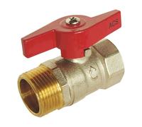 SOMATHERM FOR YOU, Vanne à sphère Mâle Femelle 1" PN 16, manette papillon, étanchéité double joints toriques, laiton CW617N, idéale pour eau chaude/froide, garantie 3 ans