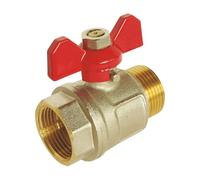 SOMATHERM FOR YOU, Vanne à sphère mâle/femelle 20/27 avec manette papillon, passage intégral, étanchéité renforcée, débit optimal, corps en laiton, pression 30 bars, garantie 5 ans