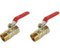 SOMATHERM FOR YOU, Vanne à sphère Mâle Femelle 3/4" - Économie et fiabilité - PN 16 - Double joints toriques - Corps laiton CW617N - Température -5°C à +90°C - Garantie 3 ans (Lot de 2)