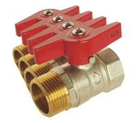 SOMATHERM FOR YOU, Vanne à sphère Mâle Femelle 3/4" - PN 16 - Économie et fiabilité - Double joints toriques - Corps laiton CW617N - Manette papillon - Garantie 3 ans - Étanchéité assurée (Lot de 4)