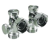 SOMATHERM FOR YOU, Vanne en H mono/bitube 3/4" pour radiateur à robinetterie intégrée, corps laiton nickelé, écrou 20/27, by-pass réglable 50-100%, entraxe 50mm, installation optimale