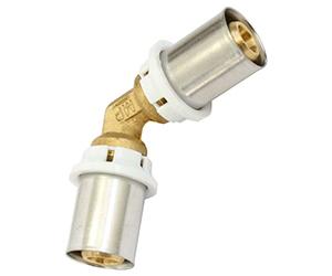 Somatherm - Raccord Multicouche à sertir - Raccord Multicouche à sertir Coude égal 45°Ø26X3,0 -