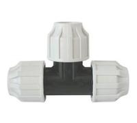SOMATHERM FOR YOU, Raccord plastique Té égal pour tube PE Ø25 mm - Installation facile et rapide - Résistant jusqu'à 16 bars - Température max 80°C - Normé ACS - Idéal irrigation et arrosage
