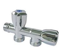 SOMATHERM FOR YOU, Robinet à clapet double sorties M1/2" pour machine à laver - Sorties M3/4" - Corps en laiton chromé - Installation facile - Norme ACS - Durable et esthétique