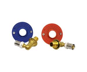 Somatherm - Sortie de cloison Multicouche - Sortie de cloison Lavabo/évier FIXOPLAC - raccord coudé Multicouche à sertir Ø16 - Mâle 3/8" (12/17) -