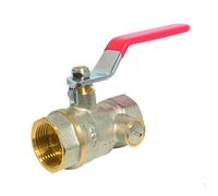 SOMATHERM Vanne à sphère ACS Femelle à Purge 1/2"" - Poignée Papillon Passage Intégral