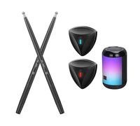 Somatosensory Air Tambour électronique intelligent portable Virtuel AR Instrument de musique avec baguettes Pédales Connectivité Bluetooth 3 5 mm Prise casque pour débutants, enfants, adultes