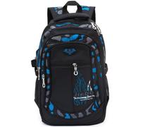 SOMBLG Sac a Dos Garcon Ado Cartable Ecole Sac à Dos College Sac Ados Adolescent École Primaire Scolaire Garçon Impermeable Enfant (1-Bleu)