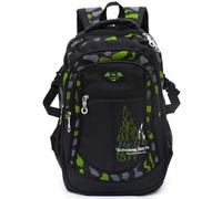 SOMBLG Sac a Dos Garcon Ado Cartable Ecole Sac à Dos College Sac Ados Adolescent École Primaire Scolaire Garçon Impermeable Enfant (2-Vert)