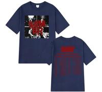 Sombr Late Nights & Young Romance Tour Tee Unisexe Blanc Recto Verso-Blue||3X_l