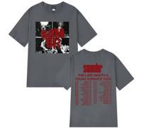 Sombr Late Nights & Young Romance Tour Tee Unisexe Blanc Recto Verso-Dark Grey||4X_l
