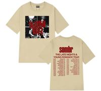 Sombr Late Nights & Young Romance Tour Tee Unisexe Blanc Recto Verso-Khaki||x_l