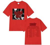 Sombr Late Nights & Young Romance Tour Tee Unisexe Blanc Recto Verso-Red||3X_l
