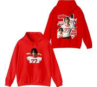 Sombr Merch I Barely Know Her Sweat à capuche imprimé graphique classique à manches longues Album Tour Pullovers Unisexe Tenue décontractée, Rouge, XS