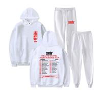 Sombr The Late Nights And Young Romance Tour Hoodies Jogger Pants Set Unisexe Mode Streetwear Sweatshirts, blanc, 3XL