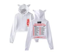 Sombr The Late Nights And Young Romance Tour Merch Pull Femme oreilles de chat Sweat à capuche à manches longues Tops, blanc, M
